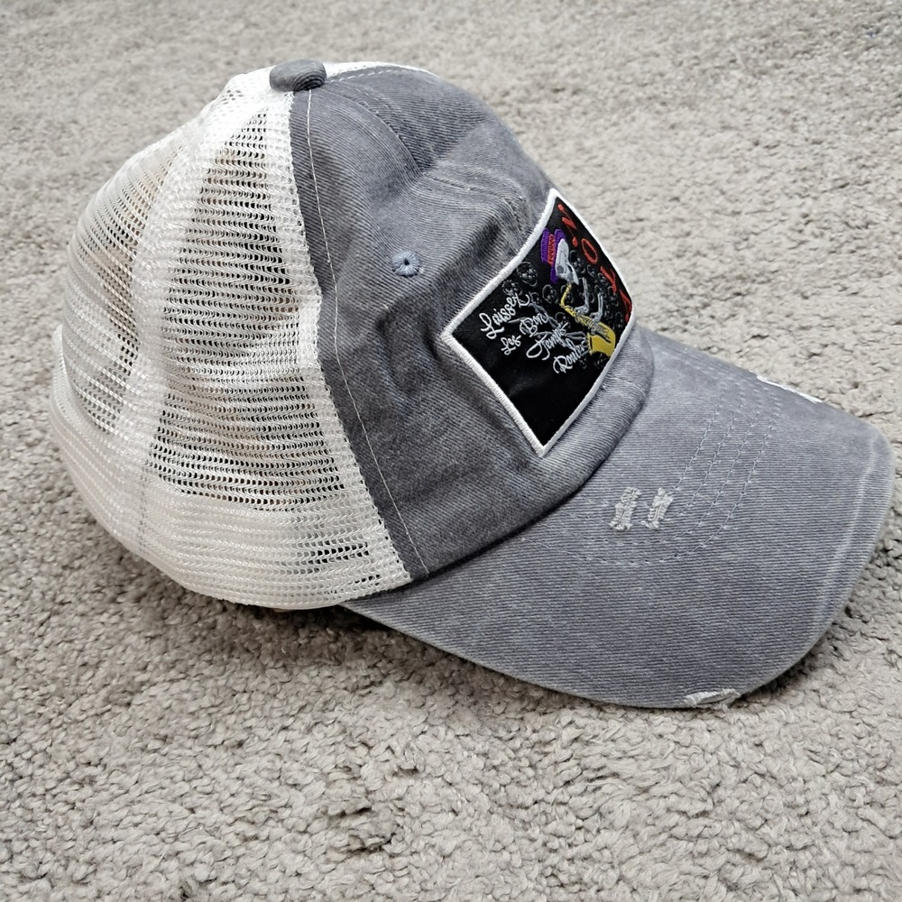 Sun Products NOLA Jazz Trucker‎ Hat Gray White Distressed Snapback Laissez Les
